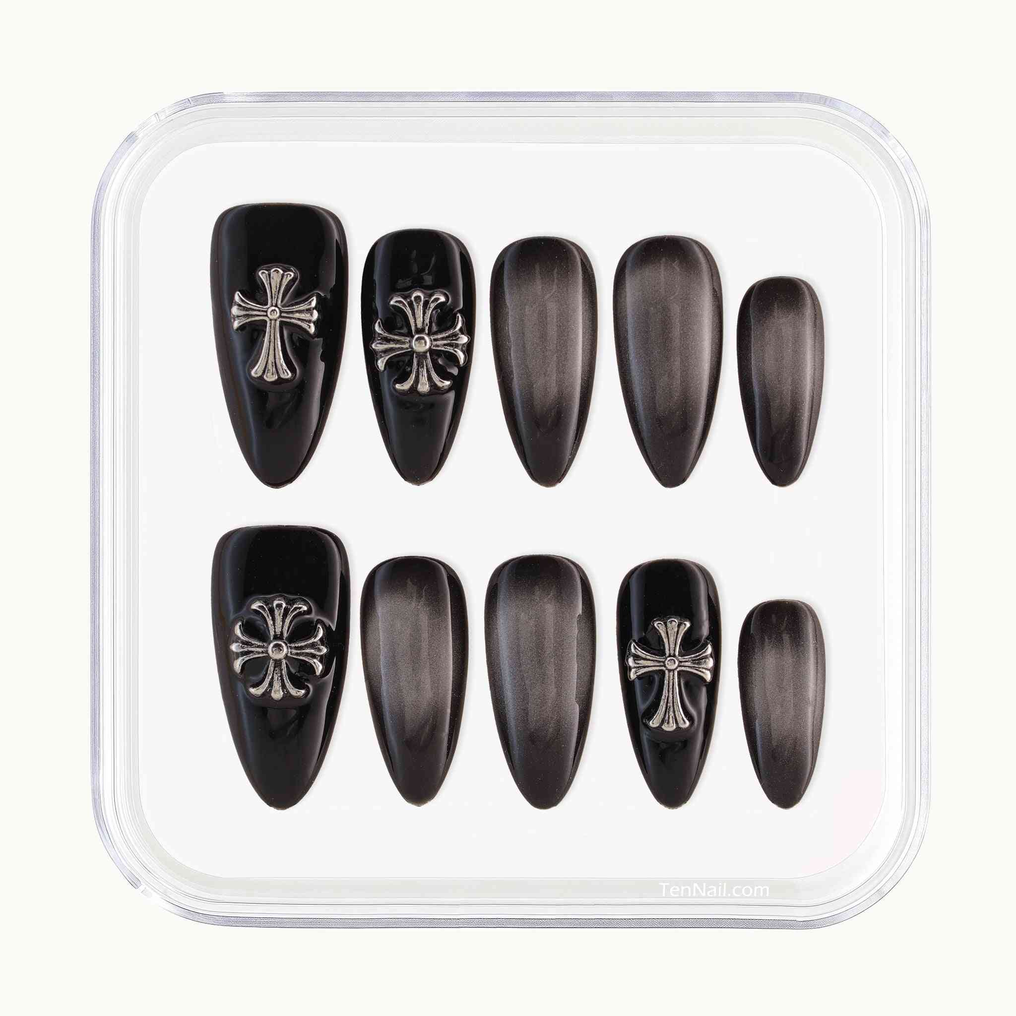 Nocturne Cross? reusable Press on nails by Tennail